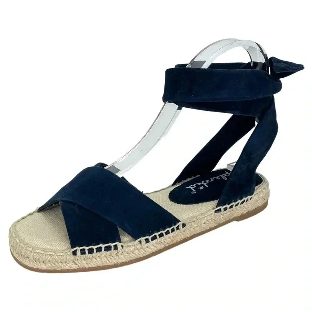 Splendid Tereza Navy Suede Tie Back Espadrille Womens Sandals